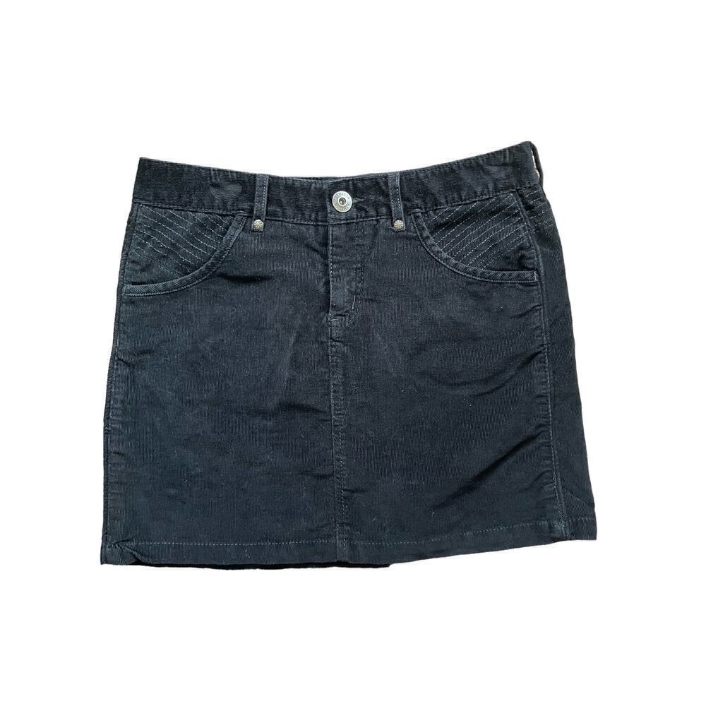 Athleta Black Kaleidoscope Fine Corduroy Stretch Casual Above Knee Mini Skirt 4